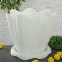 Горшок "Эдельвейс" с поддоном 5,3 л d=24 см, цвет мрамор