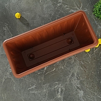 Ящик для растений "Фелиция" 40 см с поддоном, цвет терракотовый