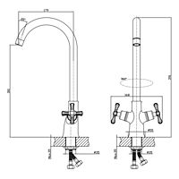 Смеситель для кухни Decoroom DR52028 излив 179 мм хром