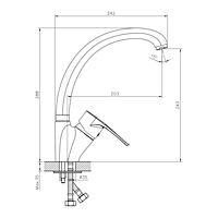 Смеситель для кухни Decoroom DR70021 излив 203 мм хром