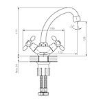 Смеситель для раковины Decoroom DR53012 поворотный хром