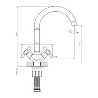 Смеситель для кухни Decoroom DR53028 излив 178 мм хром