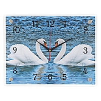 Часы настенные прямоугольные "Пара лебедей", 30х40 см микс