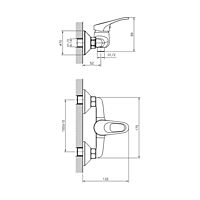 Смеситель для душа DECOROOM DR21055, однорычажный, без излива, лейка, хром