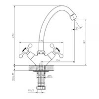 Смеситель для кухни Decoroom DR54028 излив 134 мм хром