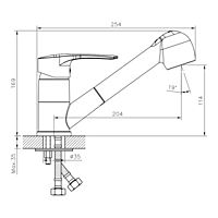 Смеситель для кухни Decoroom DR70023 излив 204 мм хром