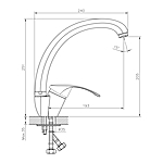 Смеситель для кухни Decoroom DR71021 излив 193 мм хром