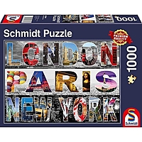 Пазл Лондон Париж Нью-Йорк 1000 элементов