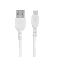 Кабель Hoco X13, microUSB - USB, 2 А, 1 м, PVC оплетка, белый