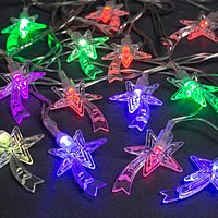 Гирлянда "Нить" 5 м с насадками "Комета", IP20, прозрачная нить, 20 LED, свечение мульти, мигание, 220 В