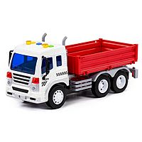 Автомобиль бортовой инерционный «Сити», цвет красный, со светом и звуком