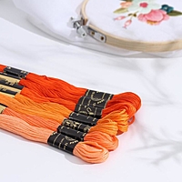 Набор ниток мулине "Цветик-Семицветик", 10±1м, 7шт, цвет оранжевый