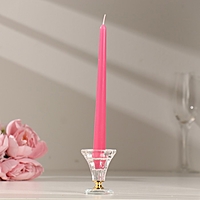 Набор свечей античных, 2,3х 24,5 см, 4 штуки, тёмно-розовая