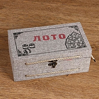 Игра "Лото", деревянная шкатулка с ручками, обтянута тканью