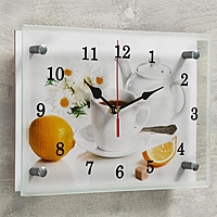 Часы настенные прямоугольные "Чайная церемония и лимон", 20х30 см  микс