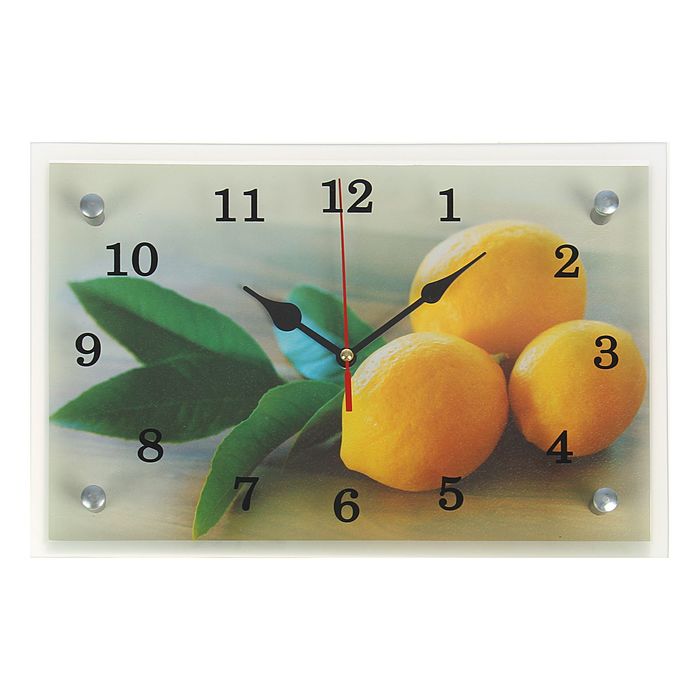 Часы настенные прямоугольные "Лимонный аромат", 20х30 см микс