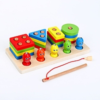 Деревянная пирамидка с рыбалкой