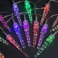 Гирлянда "Нить" 3 м с насадками "Сосульки 7.5 см", IP20, прозрачная нить, 20 LED, свечение мульти, фиксинг, 3 х AA