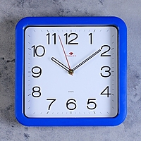 Часы настенные "Классика", квадратные с закруглёнными углами, 30 × 30 см, синие