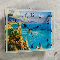Часы настенные прямоугольные "Ласточкино Гнездо, Крым", 20х30 см микс