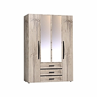 Шкаф для одежды и белья Nature 555, 1600 × 595 × 2300 мм, цвет гаскон пайн / чёрный