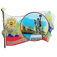 Магнит со смоляной заливкой в форме флага "Нижневартовск"