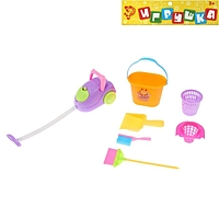 Набор игровой "Хозяюшка", 7 предметов: пылесос, ведро 2 шт, спрей, щётка, метёлка, совок