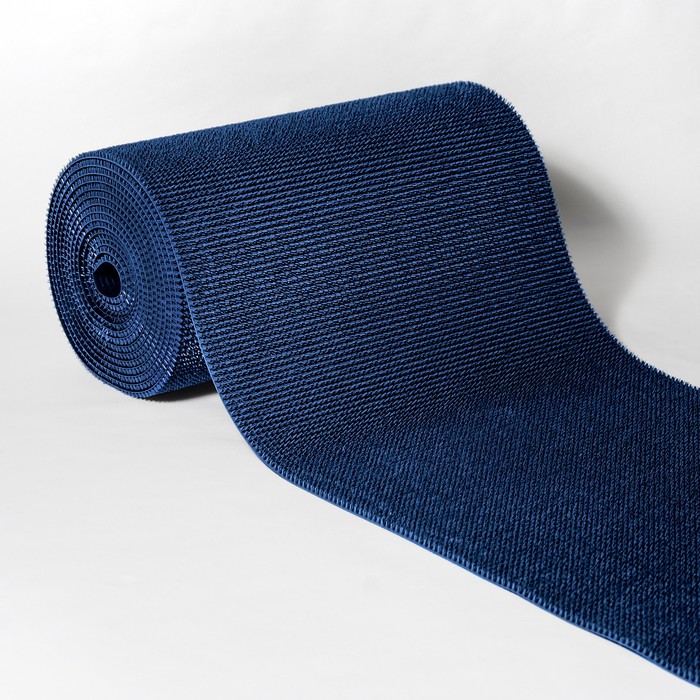 Покрытие ковровое на основе, щетинистое, ширина 90 см, рулон 15 м "Травка", цвет синий металлик