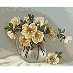 Картина мозаикой Бузин. Белые розочки 40х50 см KM0244