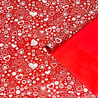 Бумага упаковочная  глянцевая "Cердце",двусторонняя,  70 х 100 см