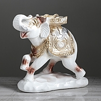 Сувенир "Слон" бело-золотой