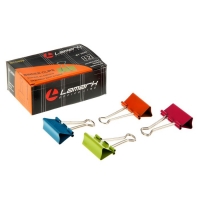 Набор зажимов для бумаг 41мм (12 штук) НЕОН цветные