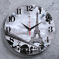 Часы настенные круглые "Эйфелева Башня", 30х30 см  микс