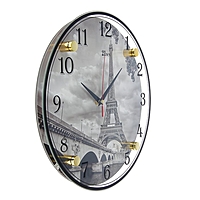 Часы настенные круглые "Эйфелева Башня", 30х30 см  микс