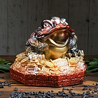 Копилка "Денежная жаба" большая, бронза