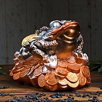 Копилка "Денежная жаба" большая, золото