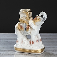 Сувенир "Слон" малый, бело-золотой