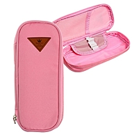 Пенал школьный на молнии цвет розовый