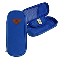 Пенал школьный на молнии цвет синий