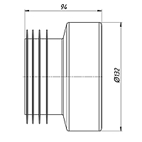 Муфта для унитаза "АНИ пласт" W0210, прямая, резина