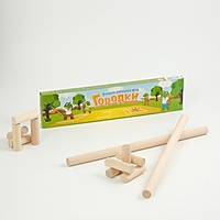 Игра городки  "Время Игры. Крокодилы", биты 2 шт 49х2.5 см, городки 10 шт 9х2.5 см