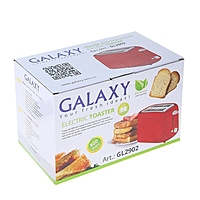 Тостер Galaxy GL 2902, 800 Вт, 6 режимов, съемный поддон для крошек, красный