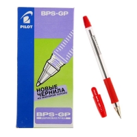 Ручка шариковая Pilot BPS-GP, резиновый упор, 0.7мм, масляная основа, стержень красный