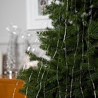 Гирлянда "Конский хвост" 10 нитей по 1 м , IP20, серебристая нить, 100 LED, свечение белое, 8 режимов, 12 В