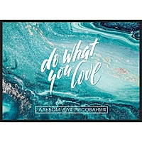 Альбом д/рис А4 40л на гребне Голубой мрамор, обл мел карт, бл офс 100г/м2