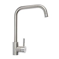 Смеситель для кухни ZEIN Z2389, высокий излив, картридж керамика 35 мм, нерж. сталь, сатин