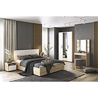 Кровать Зара комфорт с ортопедом 1400х2000 дуб сонома/белый