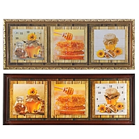 Часы-картина настенные "Мед и кофе", микс 35х100 см