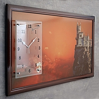 Часы-картина настенные "Ласточкино гнездо, закат", 50х100 см микс