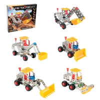 Конструктор металлический "Строительная техника", 5 в 1, 139 деталей